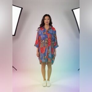 Vintage Pendleton Women's Cape Red, Blue, and Brown